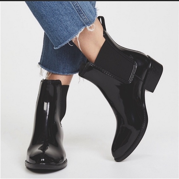 Jeffrey Campbell Stormie Rain Boots Havana Matt Black - Picture 1 of 7